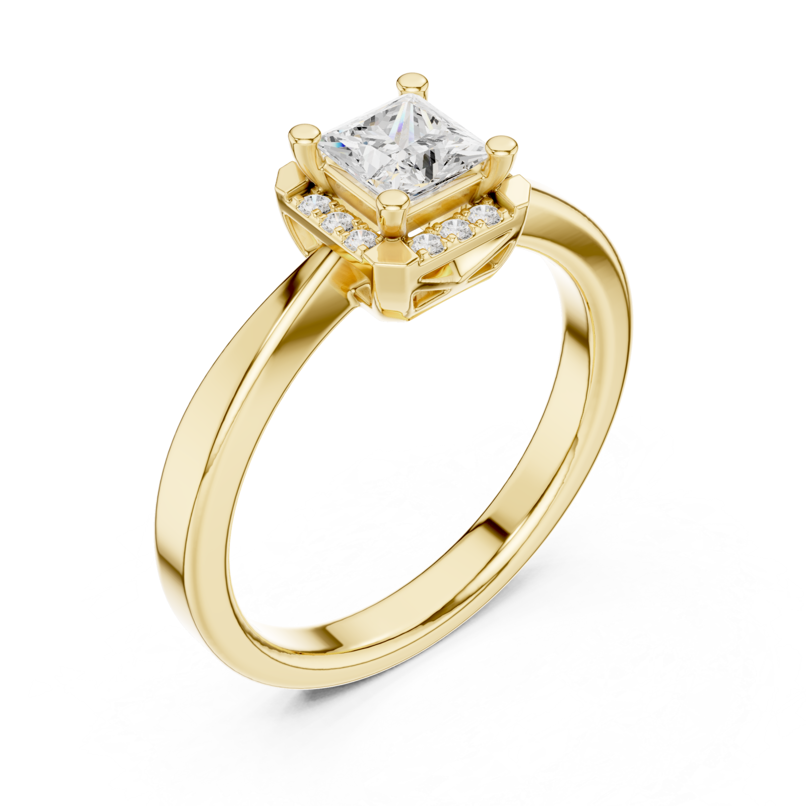 Gold Everlight Regal Halo Band Ring Right View