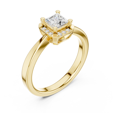 Gold Everlight Regal Halo Band Ring Right View