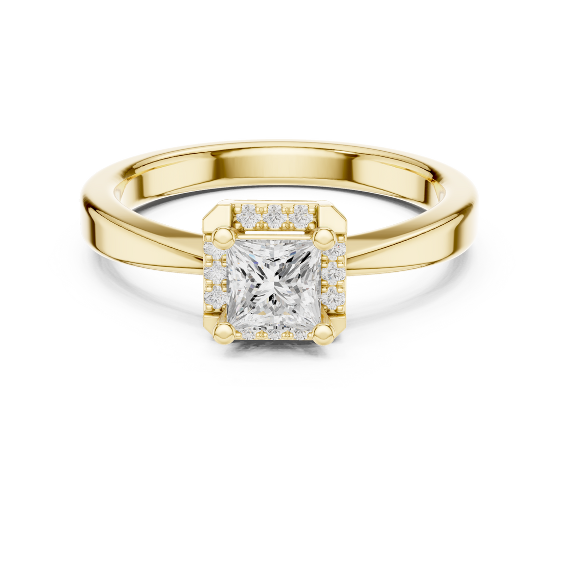 Gold Everlight Regal Halo Band Ring Right View