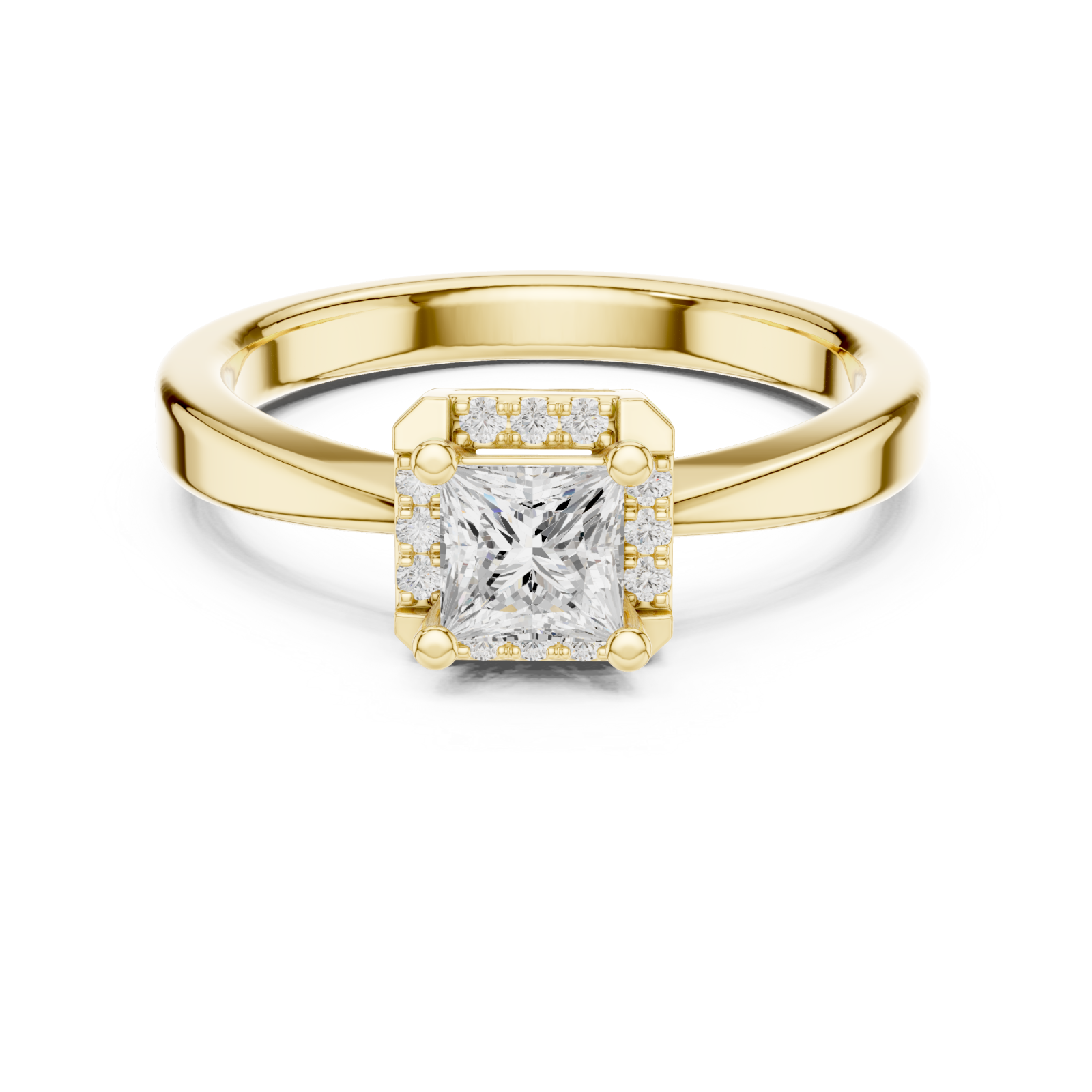  Gold Everlight Regal Halo Band Ring Front View