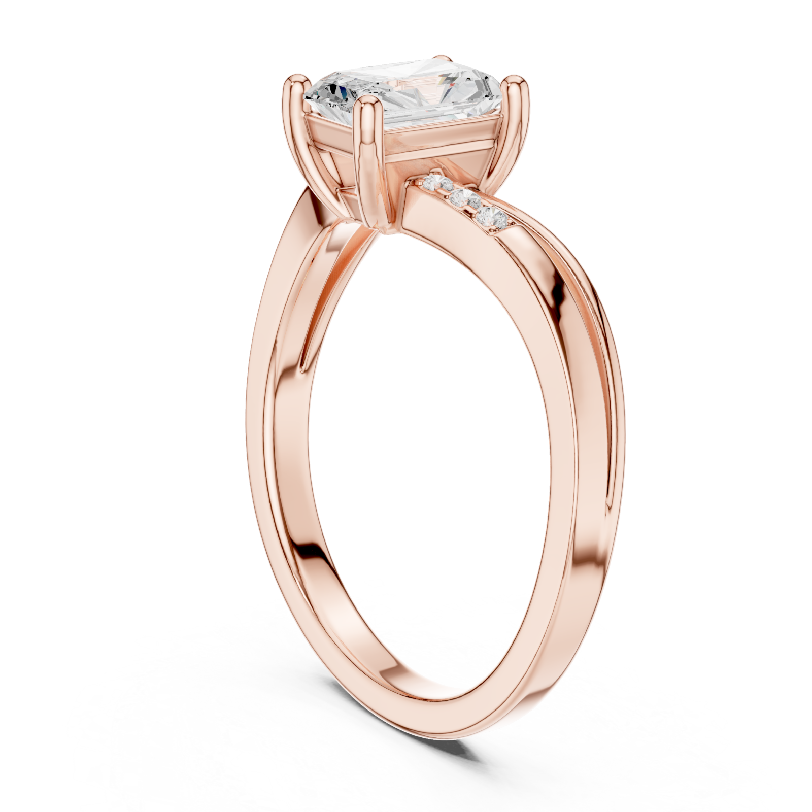  Rose Gold Pure Embrace Classic Band Ring Left View