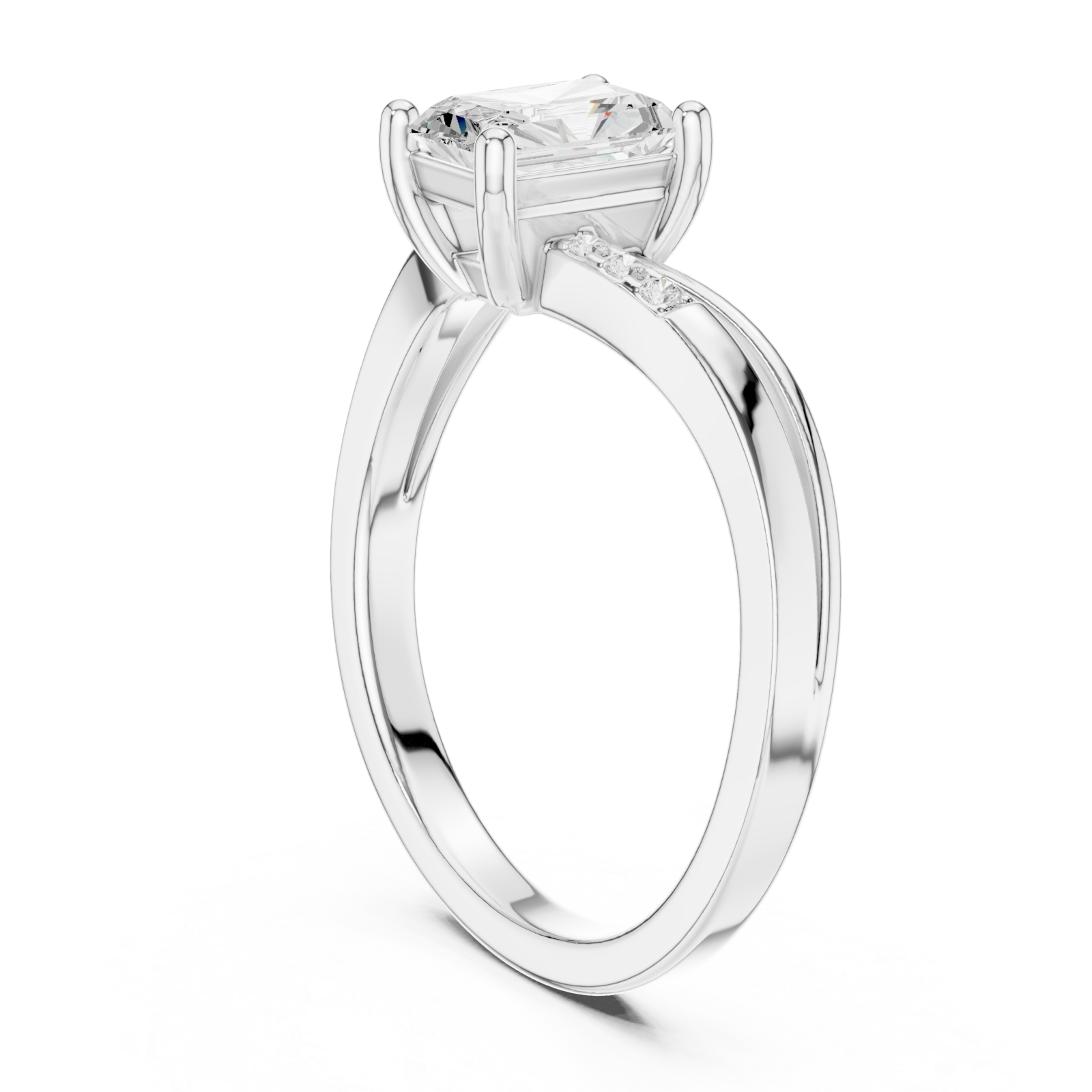  White Gold Pure Embrace Classic Band Ring Left View