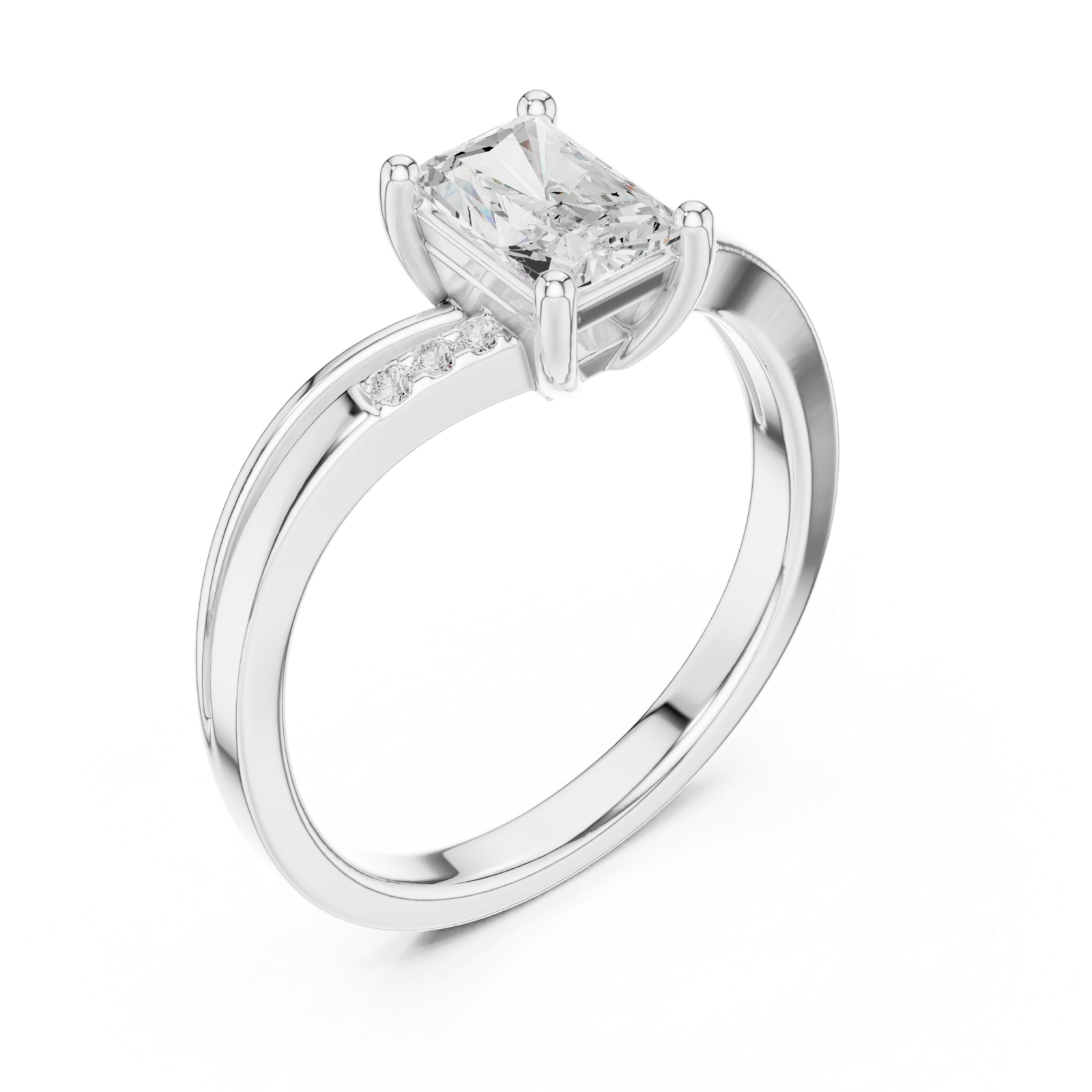  White Gold Pure Embrace Classic Band Ring Right View