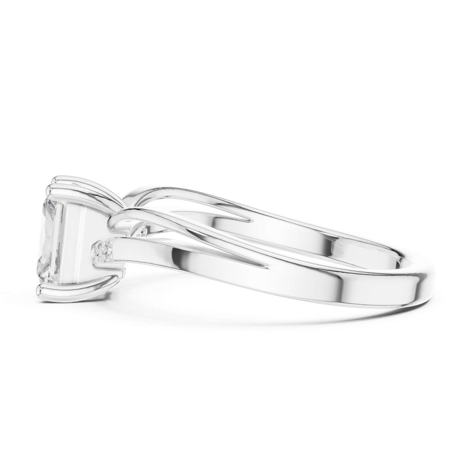  White Gold Pure Embrace Classic Band Ring Side View