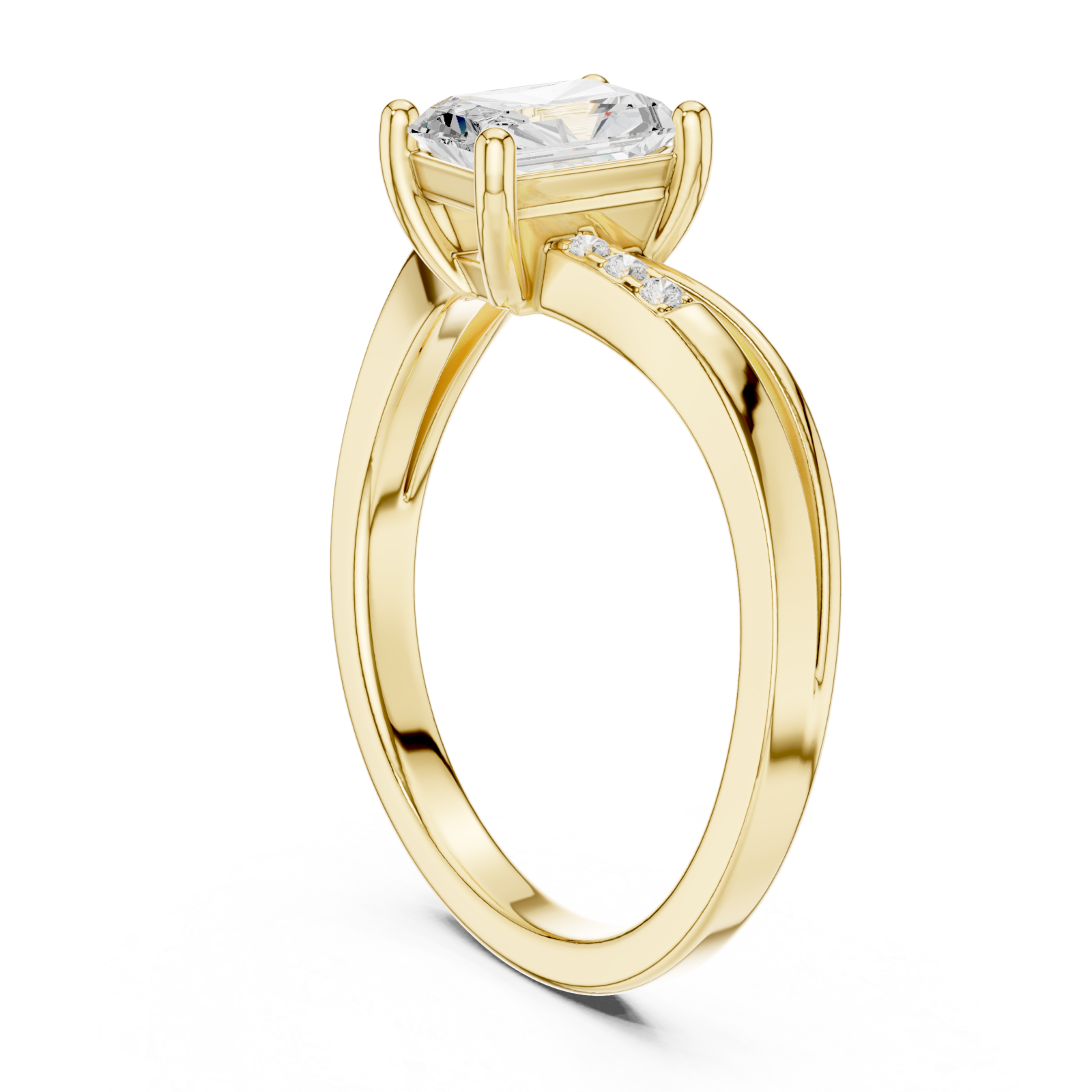  Gold Pure Embrace Classic Band Ring Left View