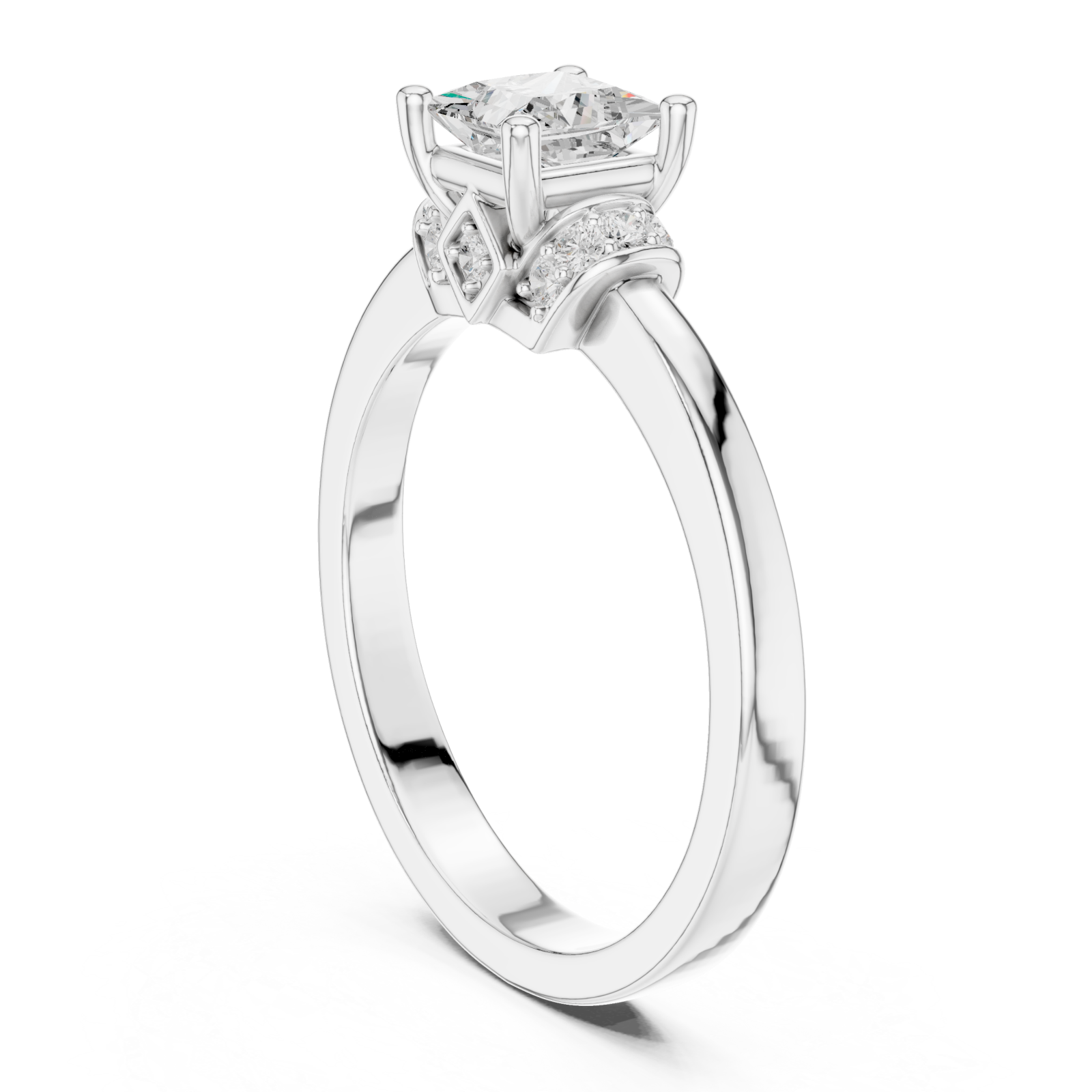  White Gold Infinite Brilliance Modern Ring Left View