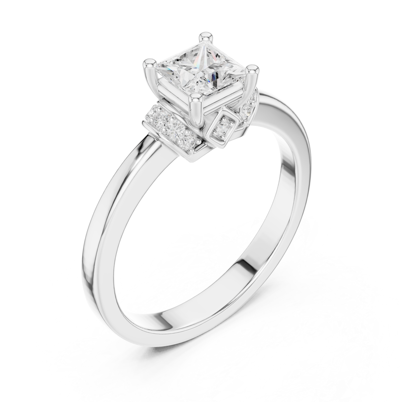  White Gold Infinite Brilliance Modern Ring Right View