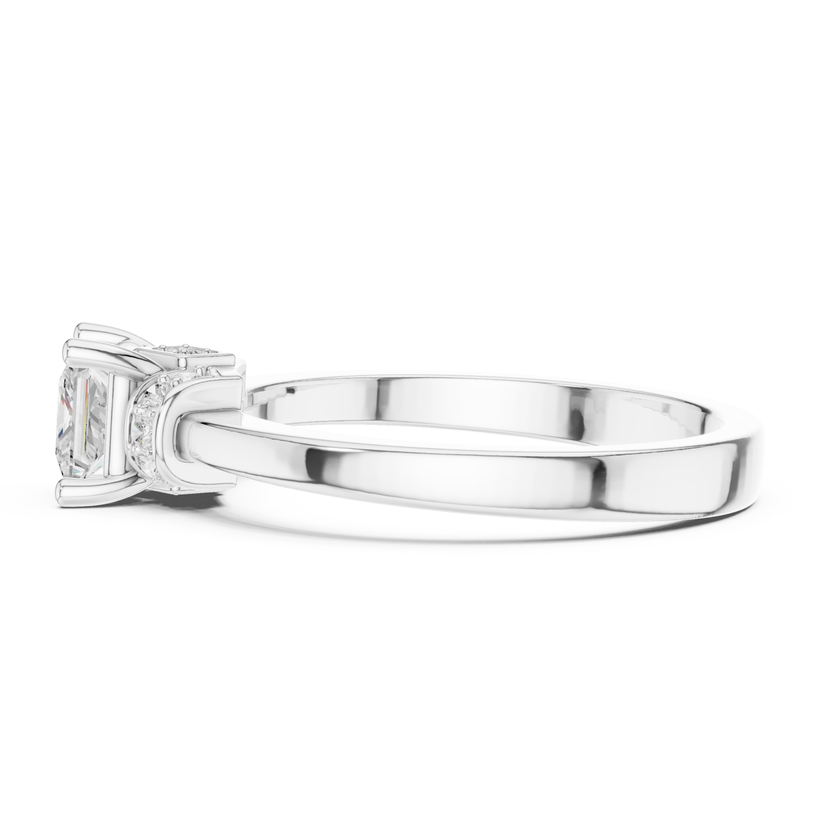  White Gold Infinite Brilliance Modern Ring Side View