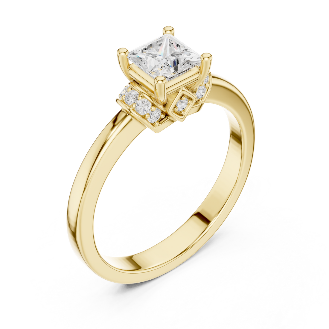 Gold Infinite Brilliance Modern Ring Right View