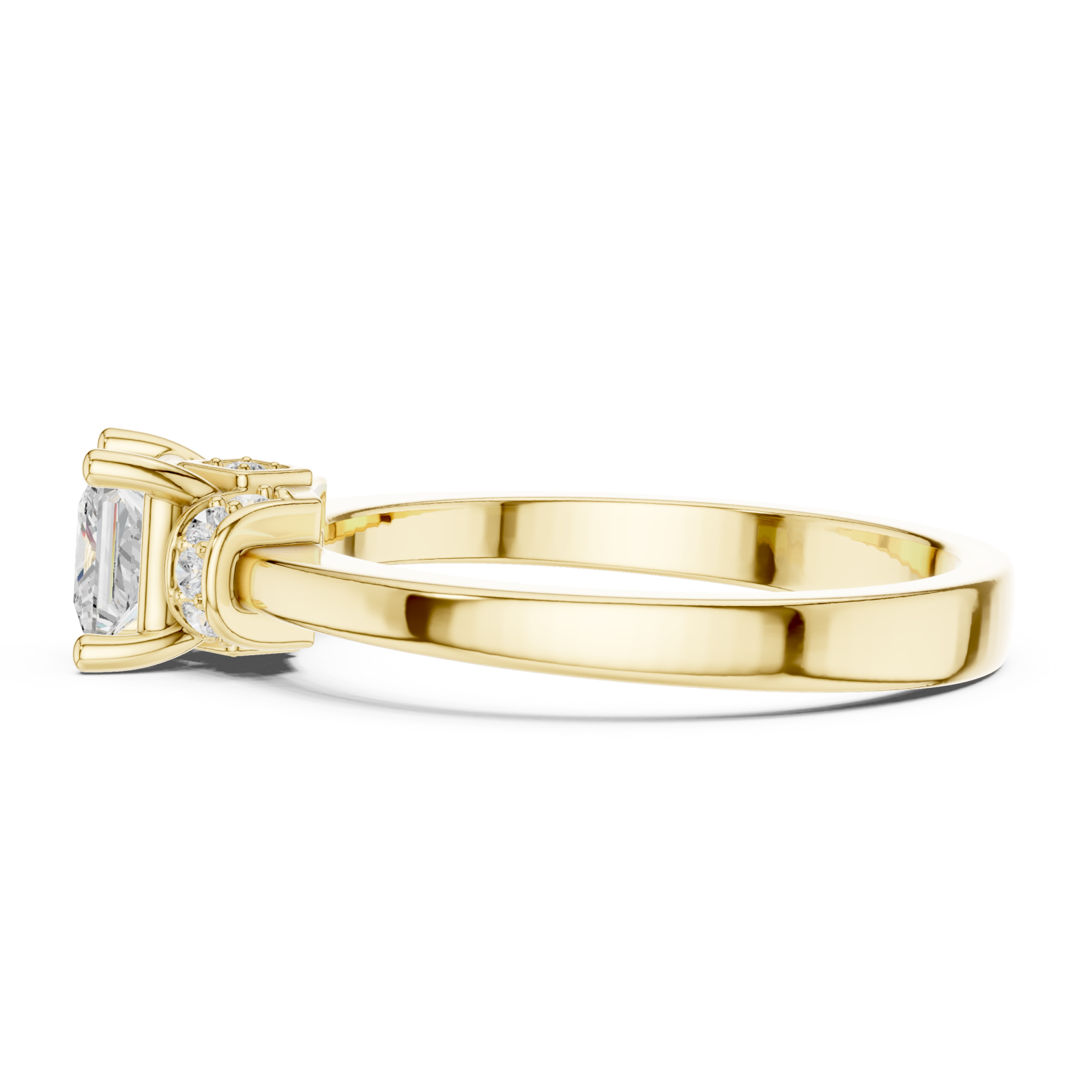  Gold Infinite Brilliance Modern Ring Side View