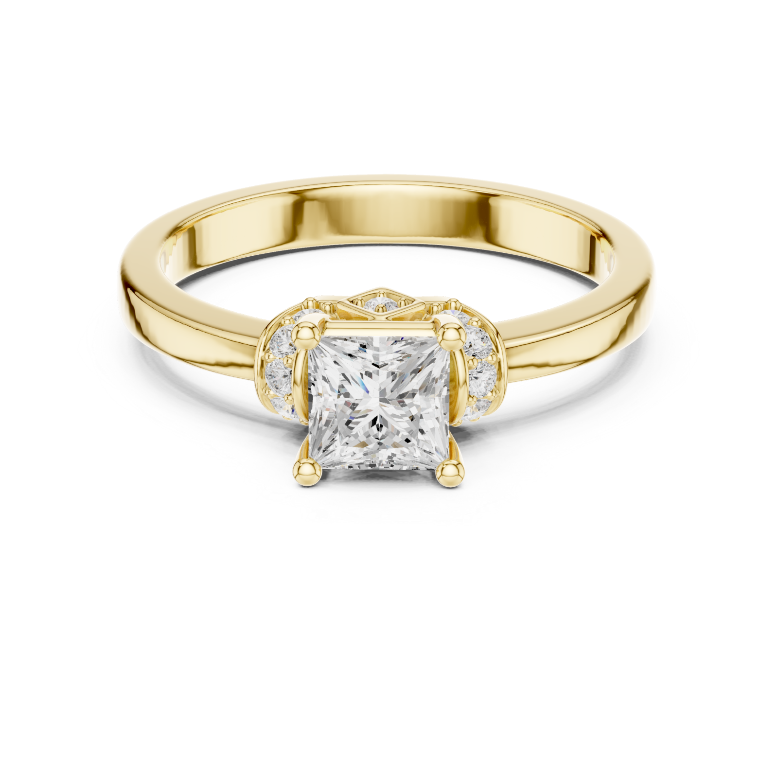  Gold Infinite Brilliance Modern Ring Front View
