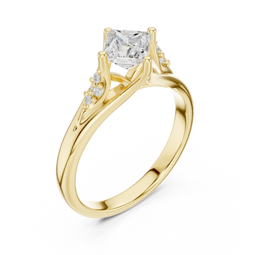 Gold Whispered Blossom Accent Promise Ring Right View