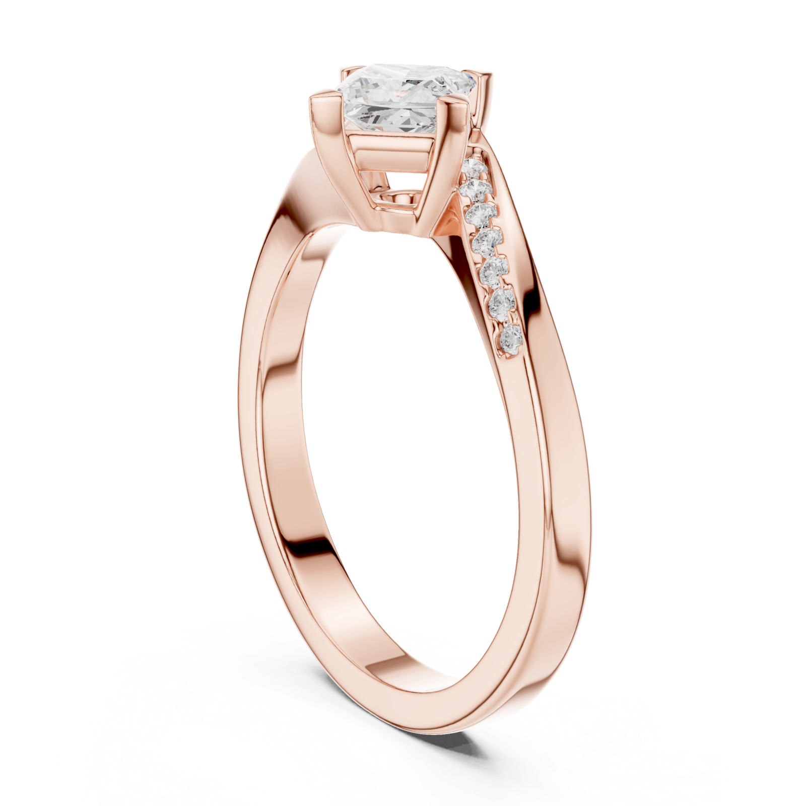  Rose Gold Eternal Grace Double Row Band Ring Left View