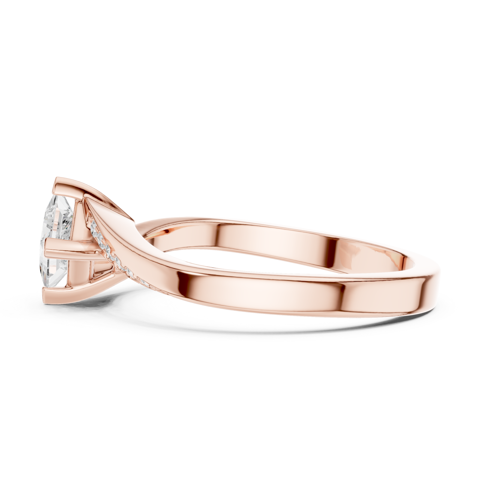  Rose Gold Eternal Grace Double Row Band Ring Side View