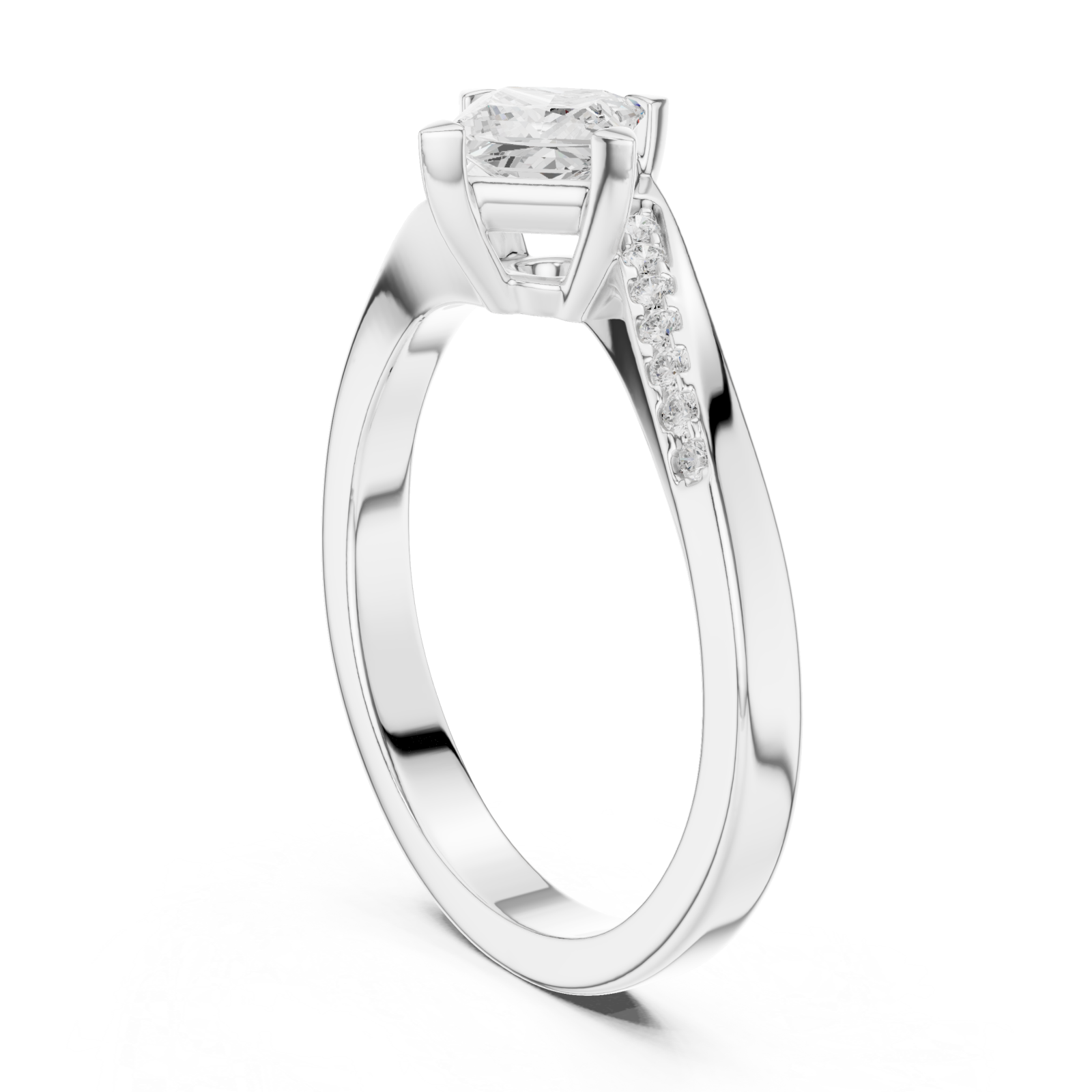  White Gold Eternal Grace Double Row Band Ring Left View