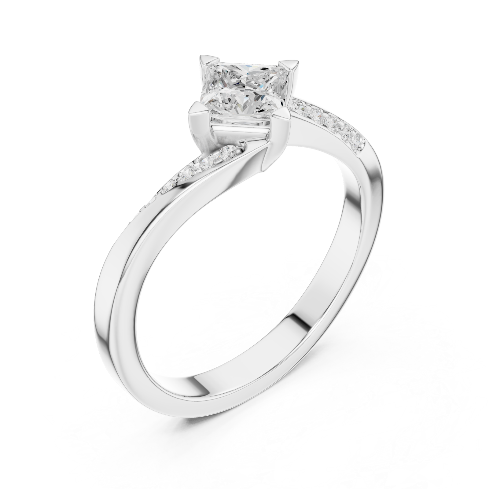  White Gold Eternal Grace Double Row Band Ring Right View