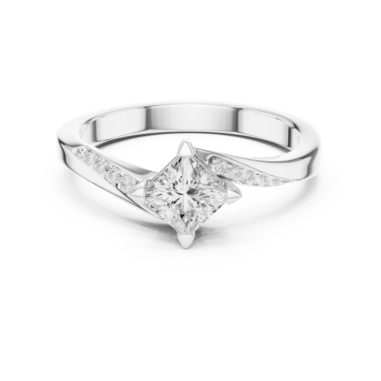  White Gold Eternal Grace Double Row Band Ring Front View