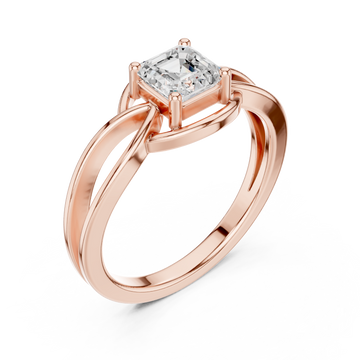  Rose Gold Radiant Embrace Emerald Solitaire Ring Right View