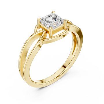 Gold Radiant Embrace Emerald Solitaire Ring Right View