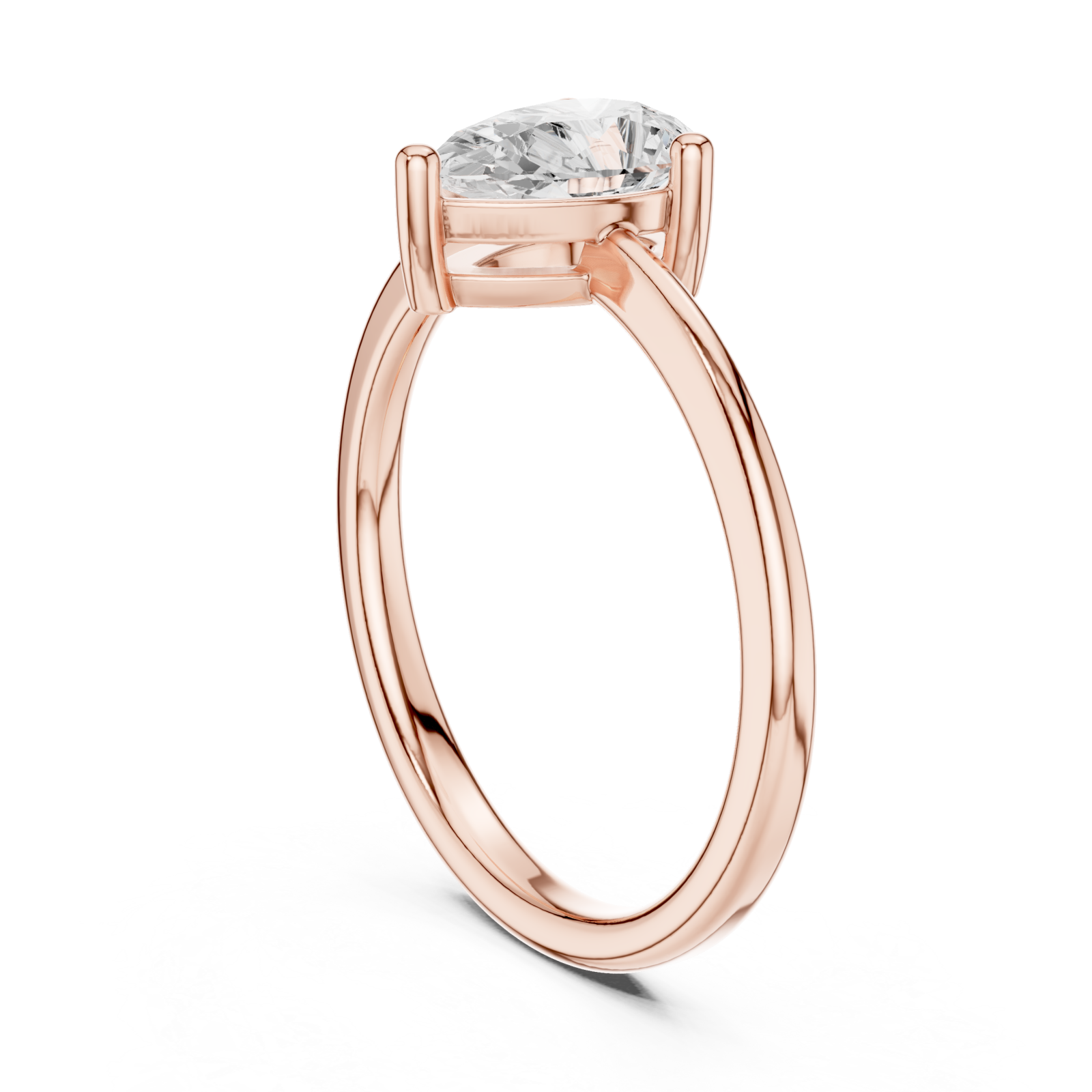  Rose Gold Graceful Marquise Charm Ring Left View