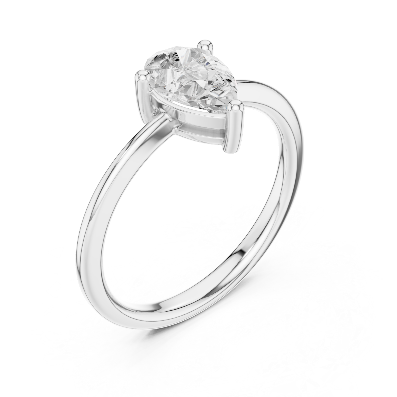  White Gold Graceful Marquise Charm Ring Right View