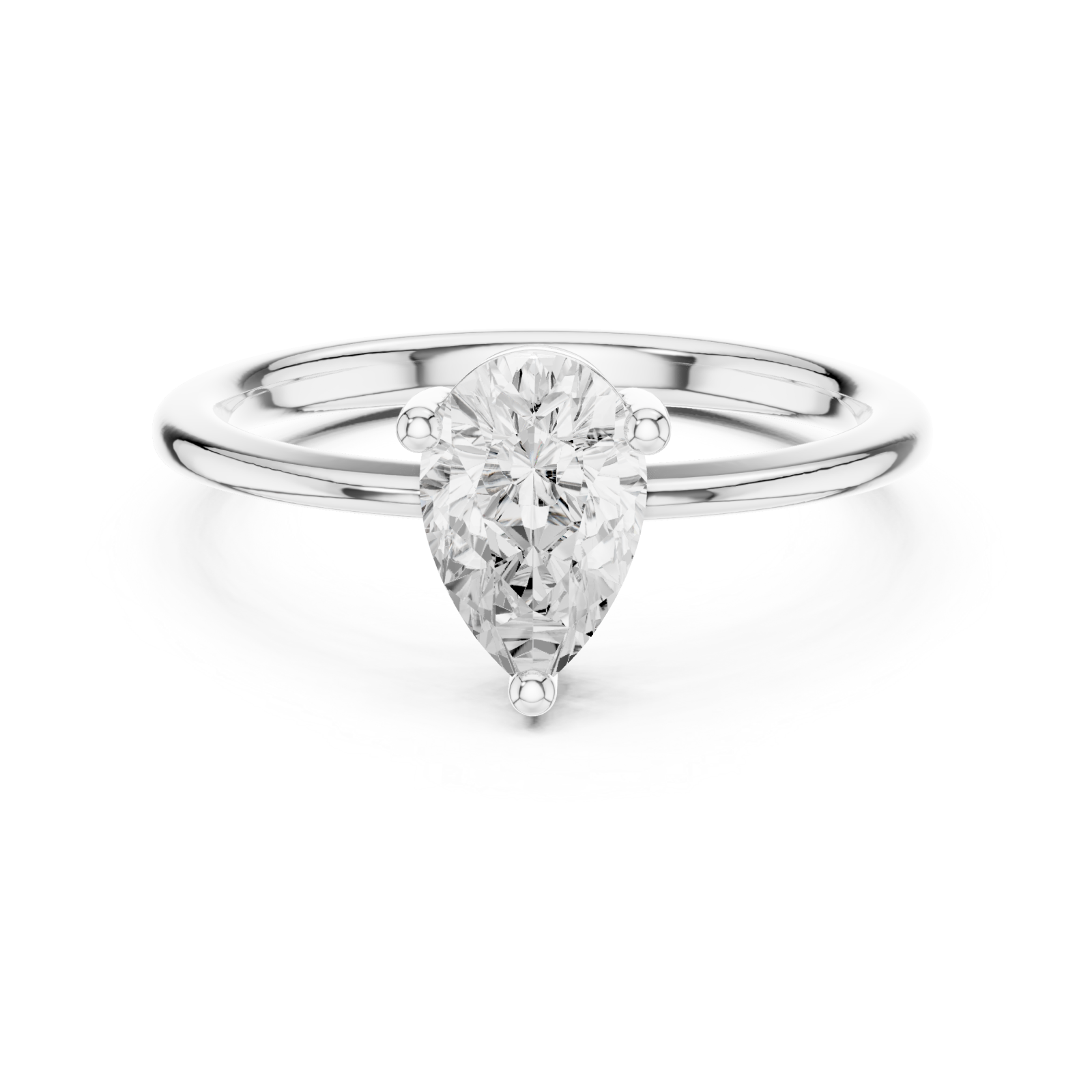  White Gold Graceful Marquise Charm Ring Front View