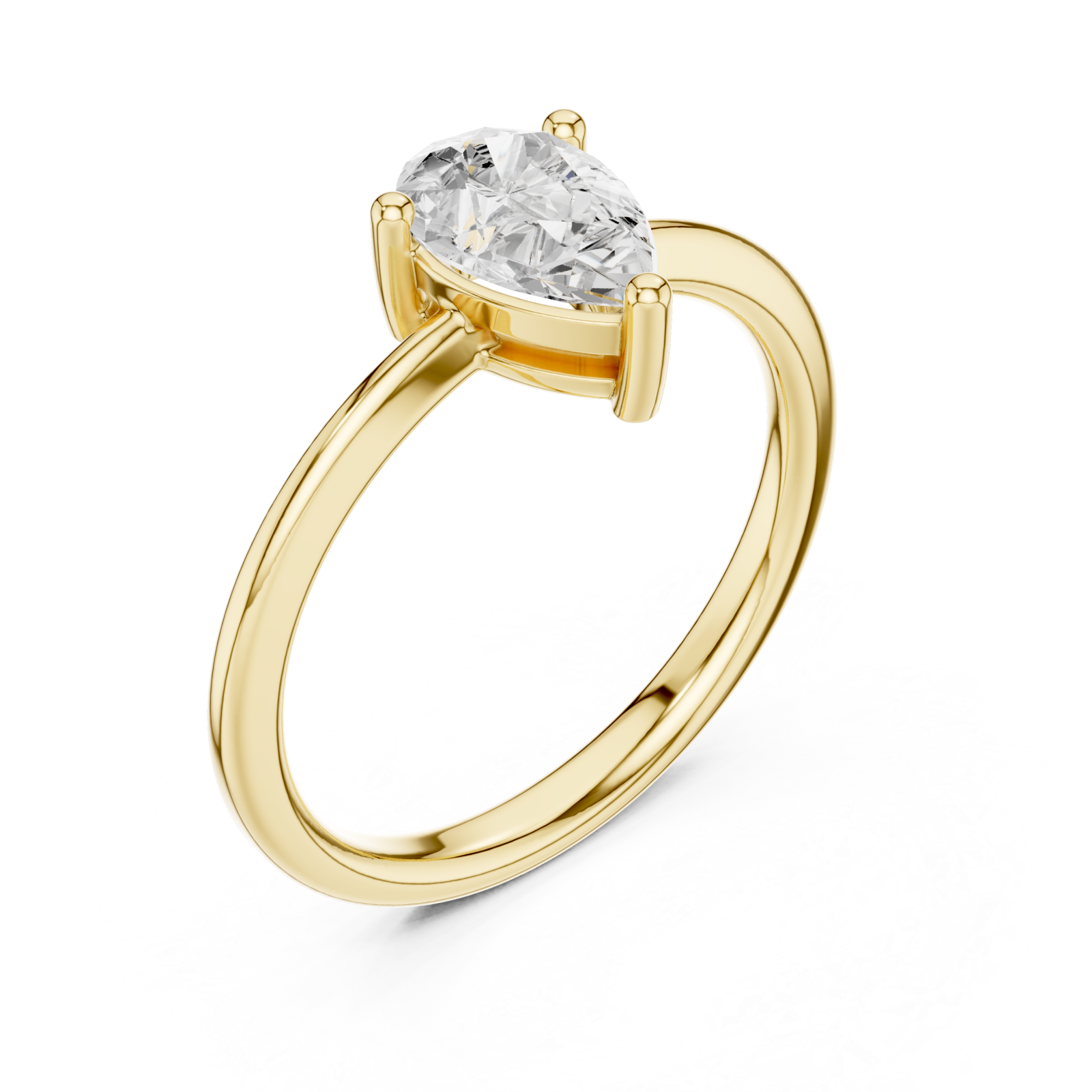 Gold Graceful Marquise Charm Ring Right View