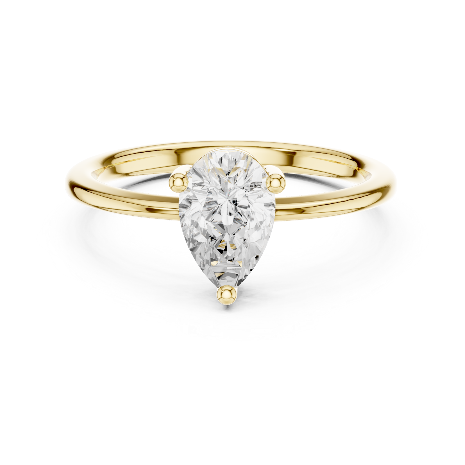  Gold Graceful Marquise Charm Ring Front View