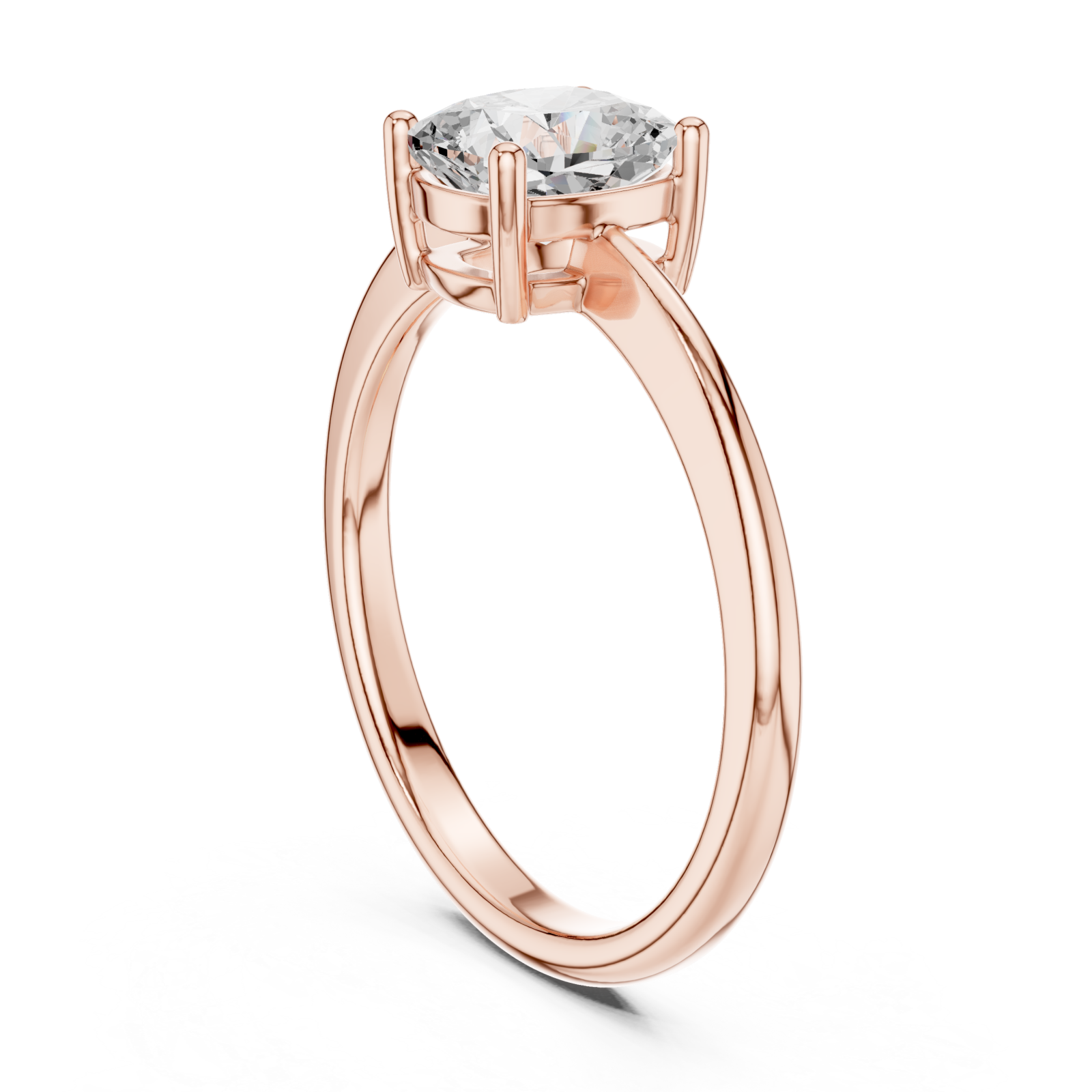  Rose Gold Luminous Grace Solitaire Ring Left View
