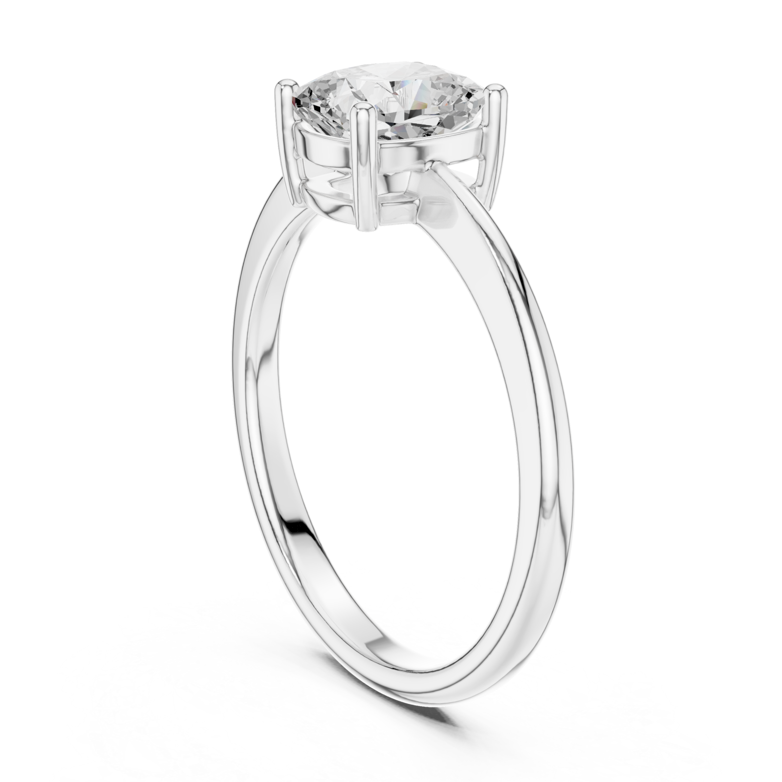  White Gold Luminous Grace Solitaire Ring Left View