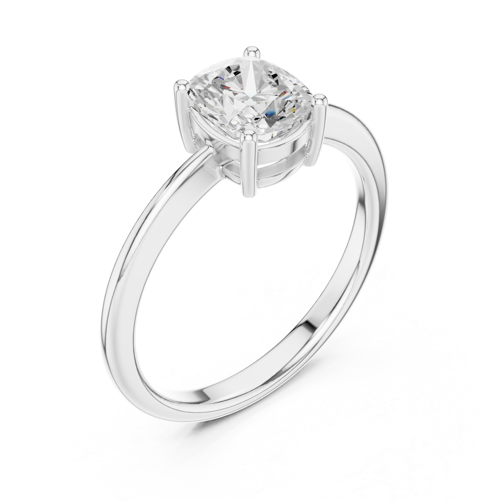  White Gold Luminous Grace Solitaire Ring Right View