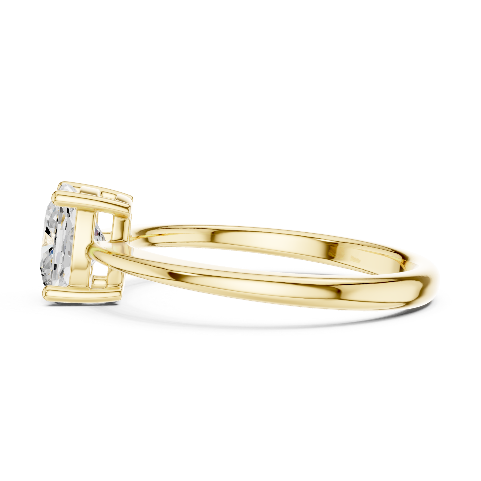  Gold Luminous Grace Solitaire Ring Side View