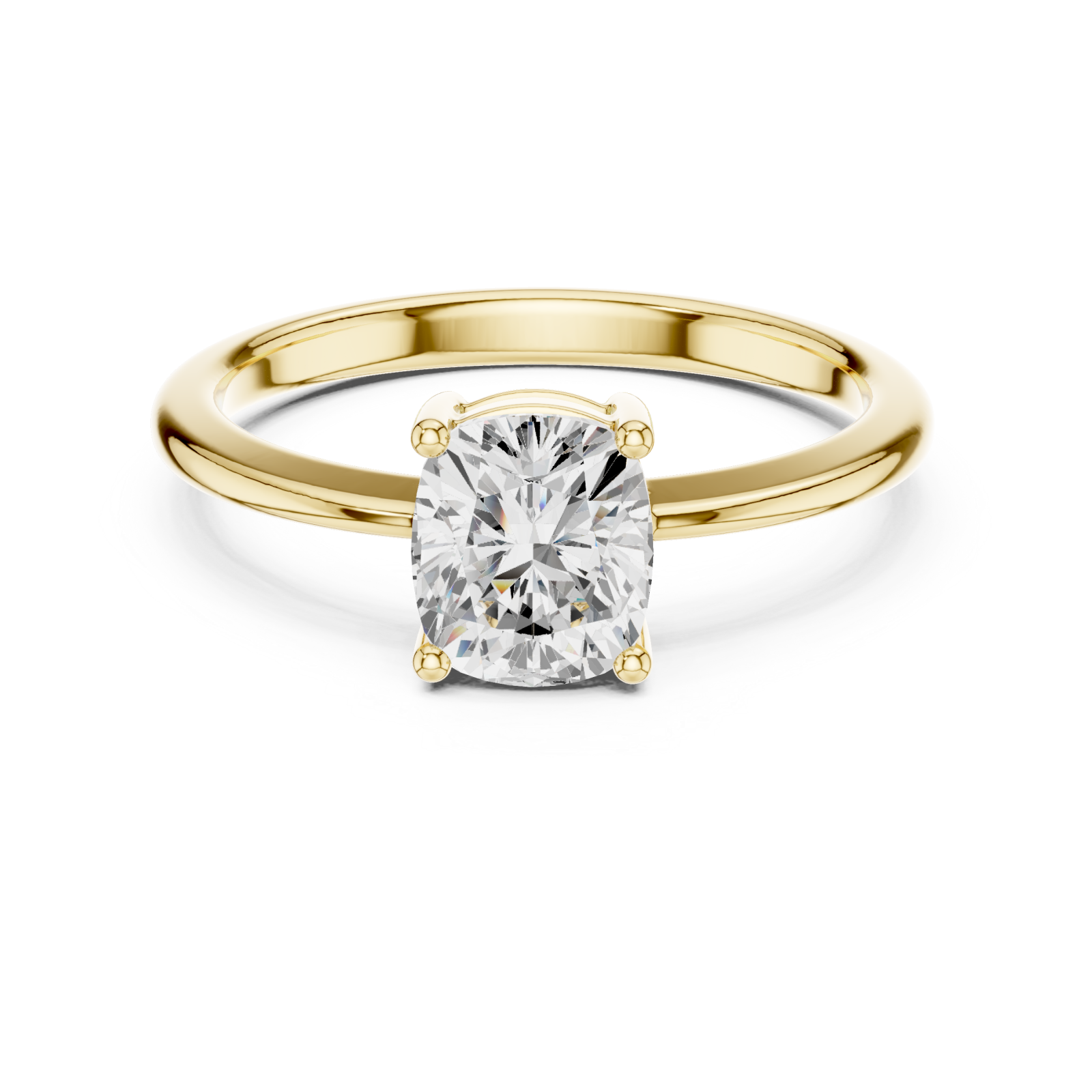  Gold Luminous Grace Solitaire Ring Front View