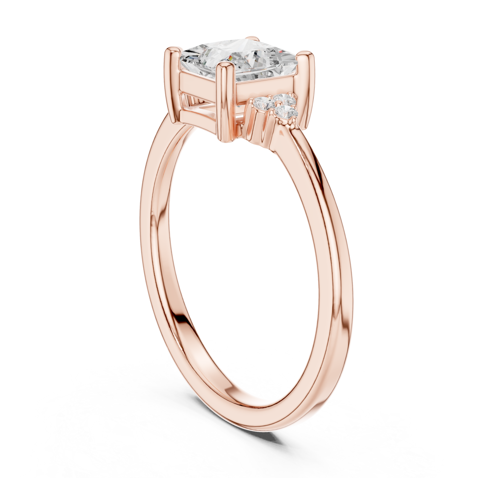  Rose Gold Elegance Bloom Modern Halo Engagement Ring Left View