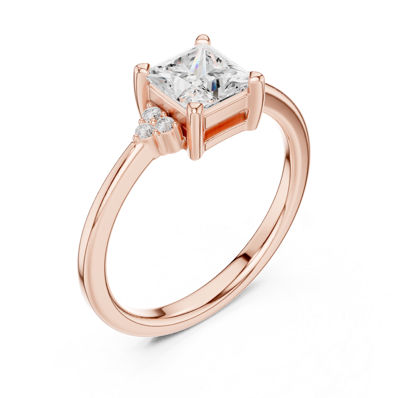  Rose Gold Elegance Bloom Modern Halo Engagement Ring Right View