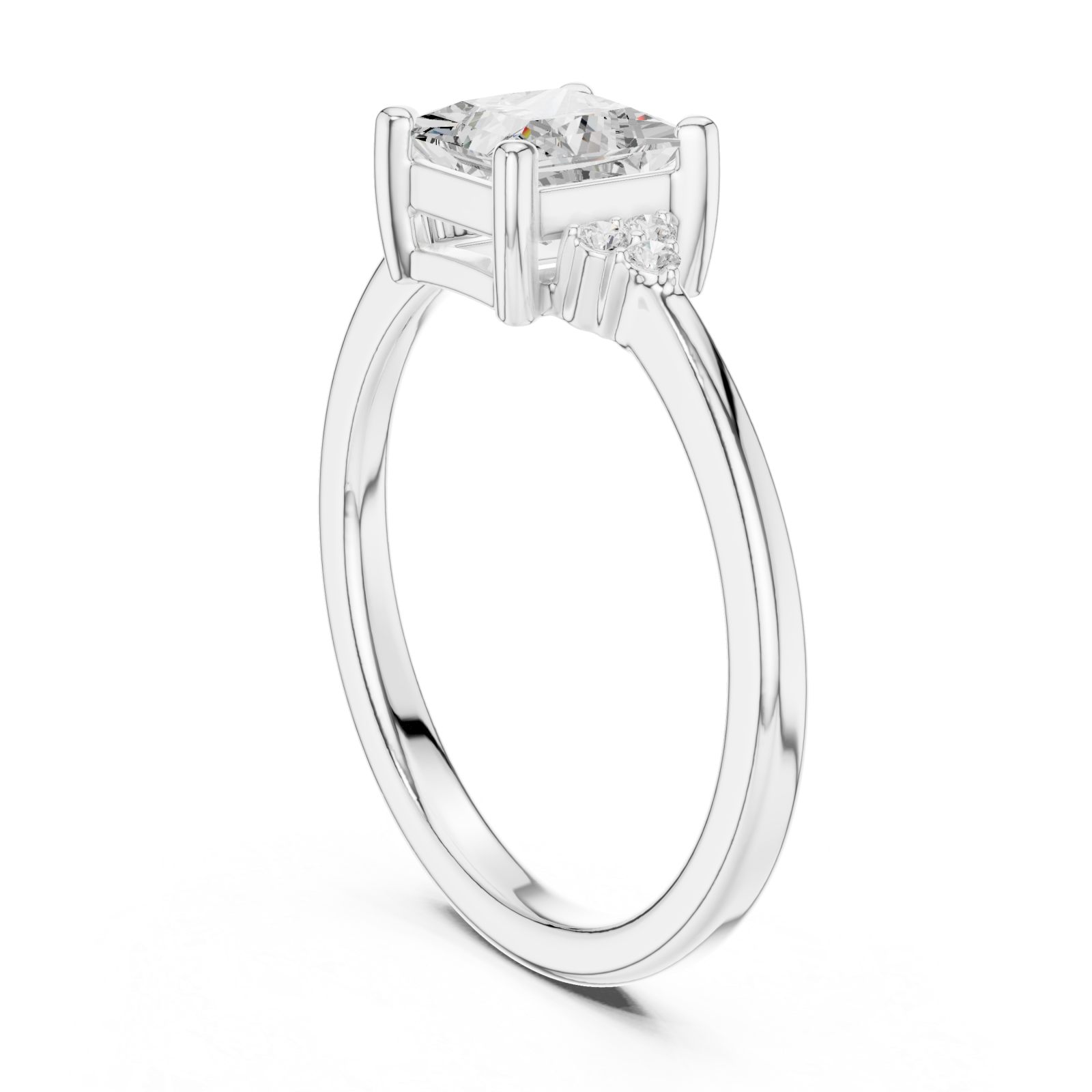  White Gold Elegance Bloom Modern Halo Engagement Ring Left View