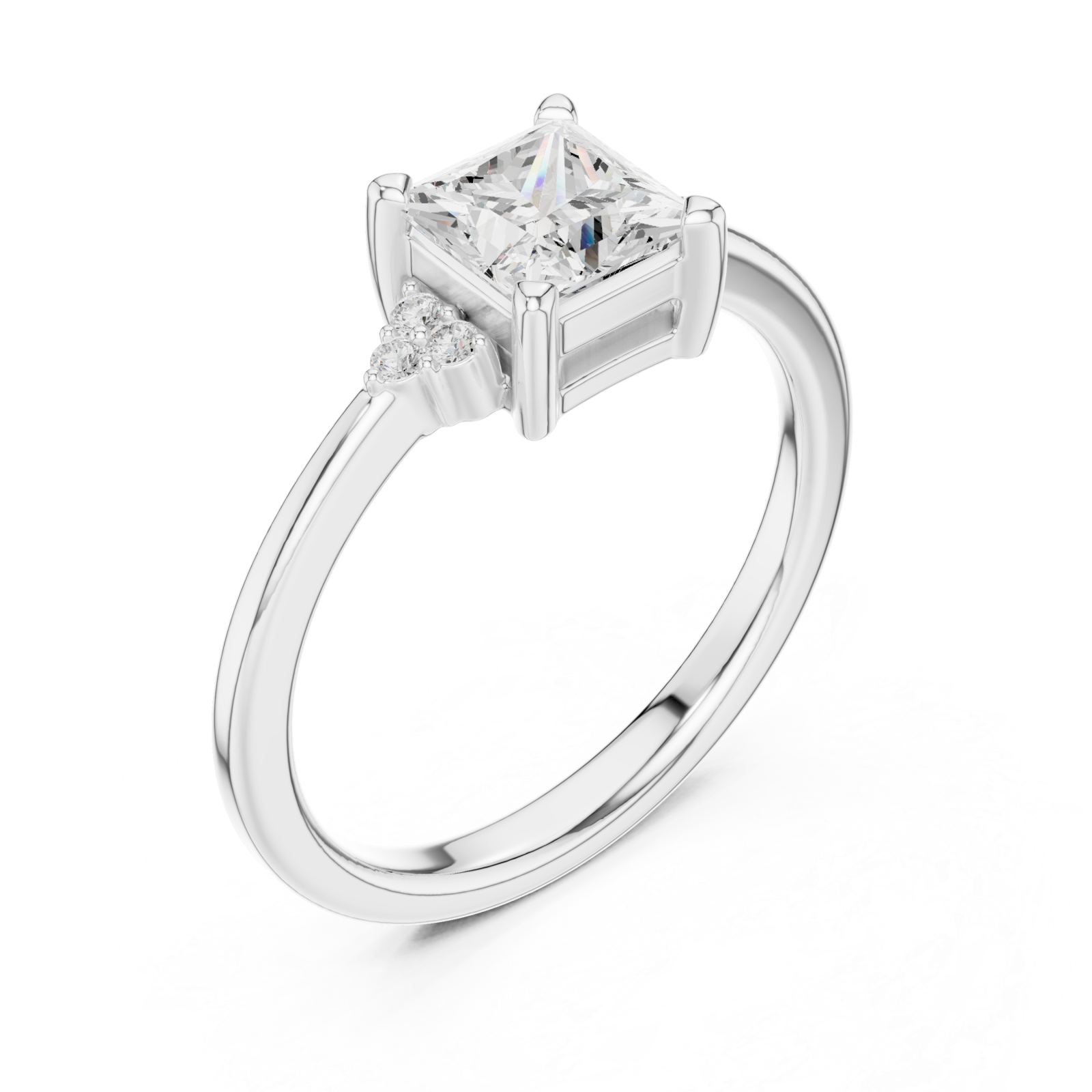  White Gold Elegance Bloom Modern Halo Engagement Ring Right View