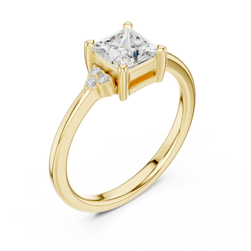 Gold Elegance Bloom Modern Halo Engagement Ring Right View