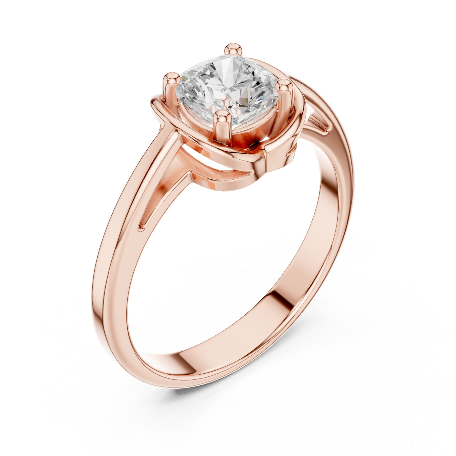  Rose Gold Timeless Charm Wrapped Solitaire Engagement Ring Right View