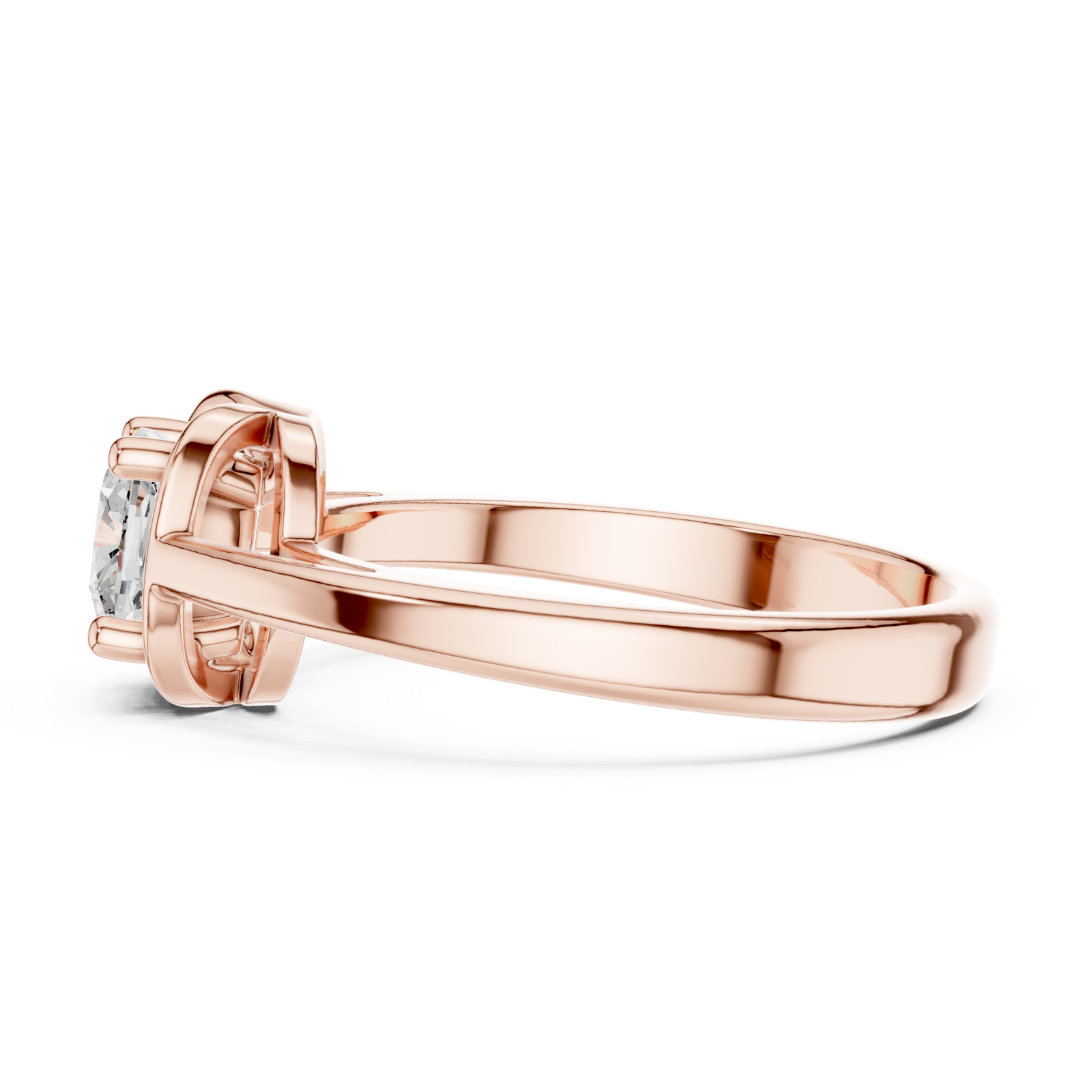  Rose Gold Timeless Charm Wrapped Solitaire Engagement Ring Side View