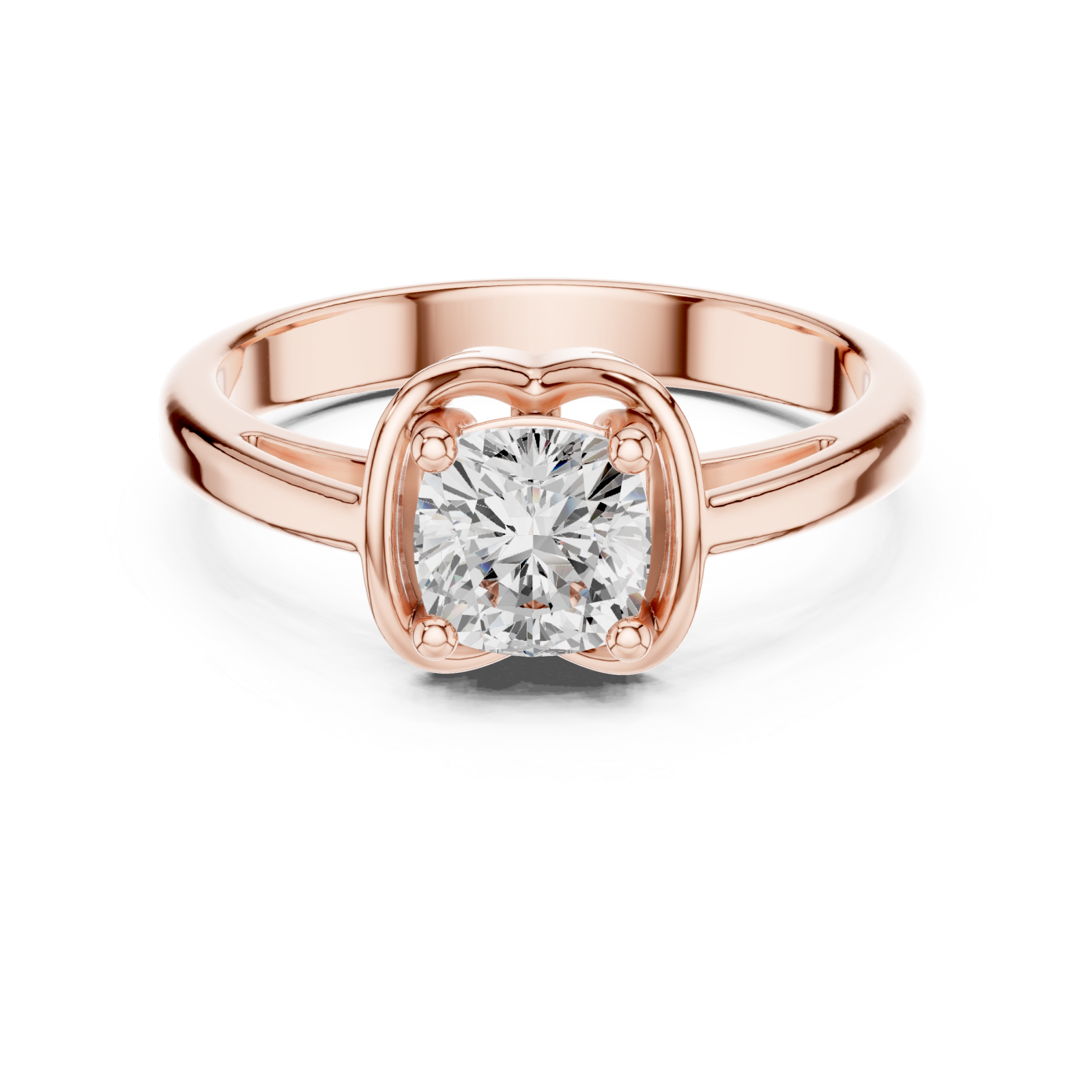  Rose Gold Timeless Charm Wrapped Solitaire Engagement Ring Front View