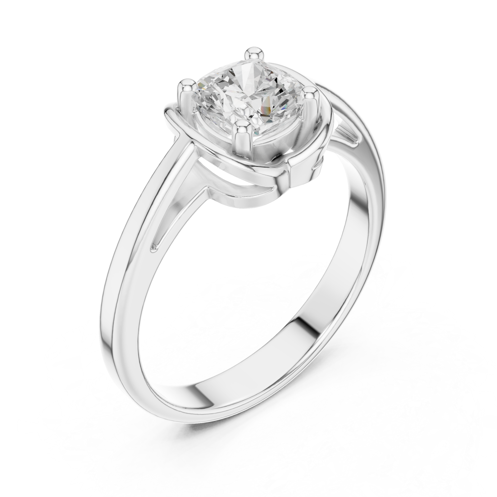  White Gold Timeless Charm Wrapped Solitaire Engagement Ring Right View