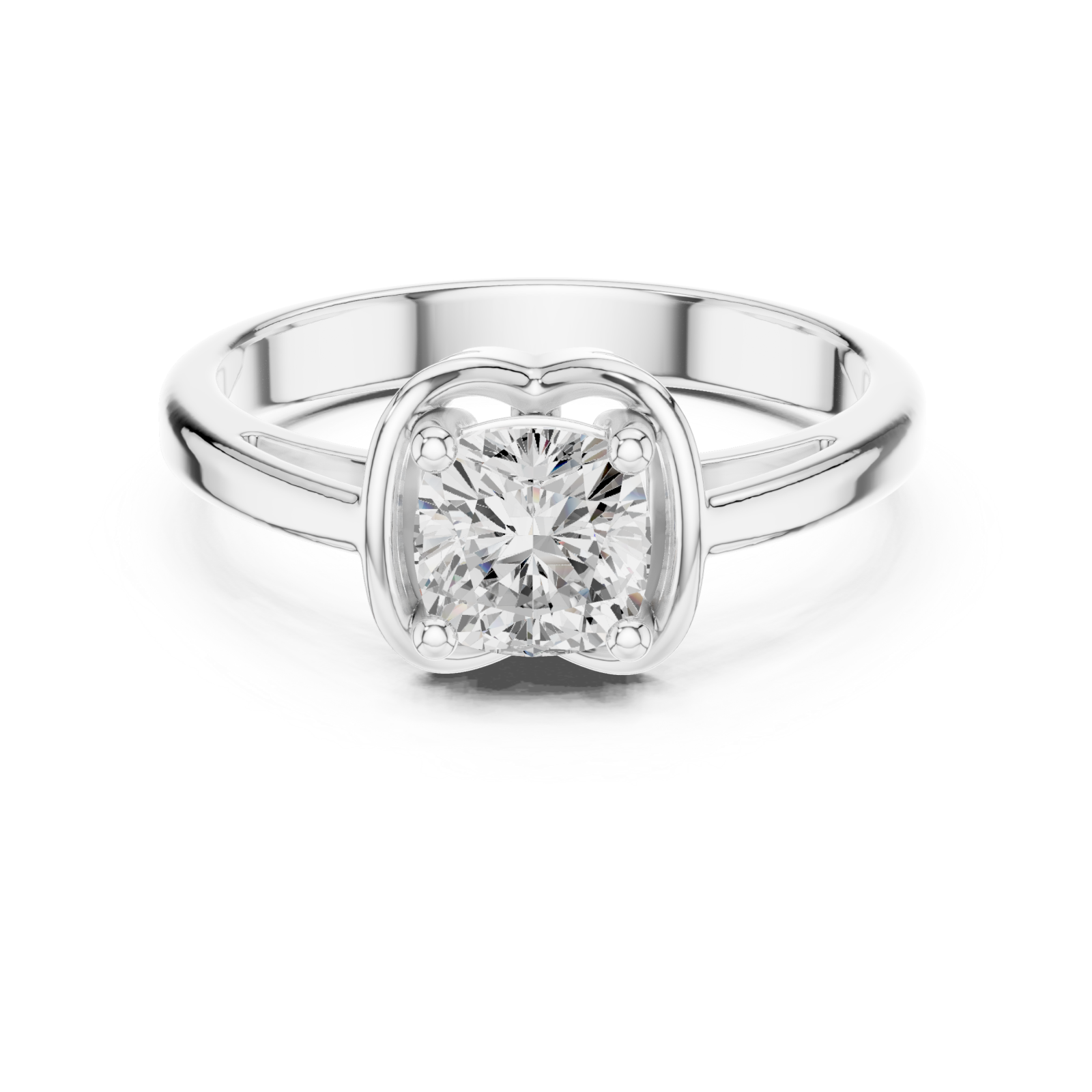  White Gold Timeless Charm Wrapped Solitaire Engagement Ring Front View