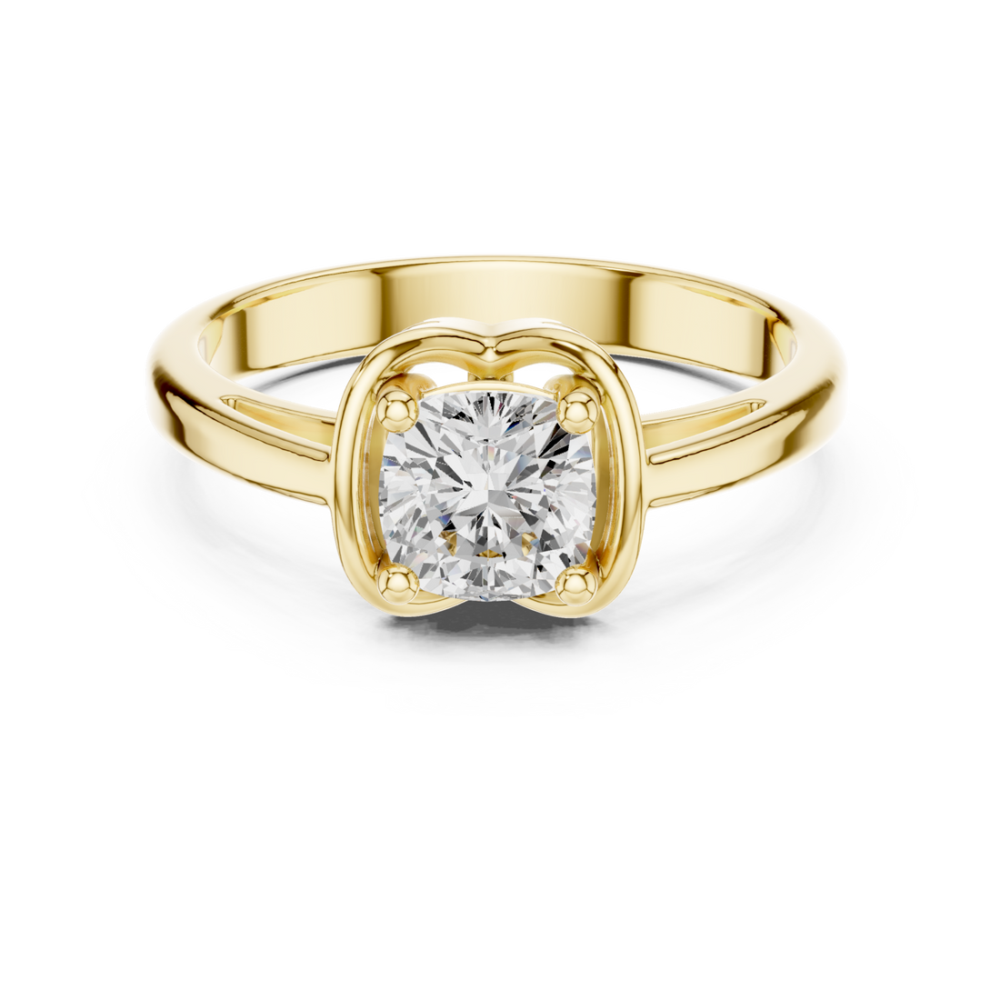 Gold Timeless Charm Wrapped Solitaire Engagement Ring Right View