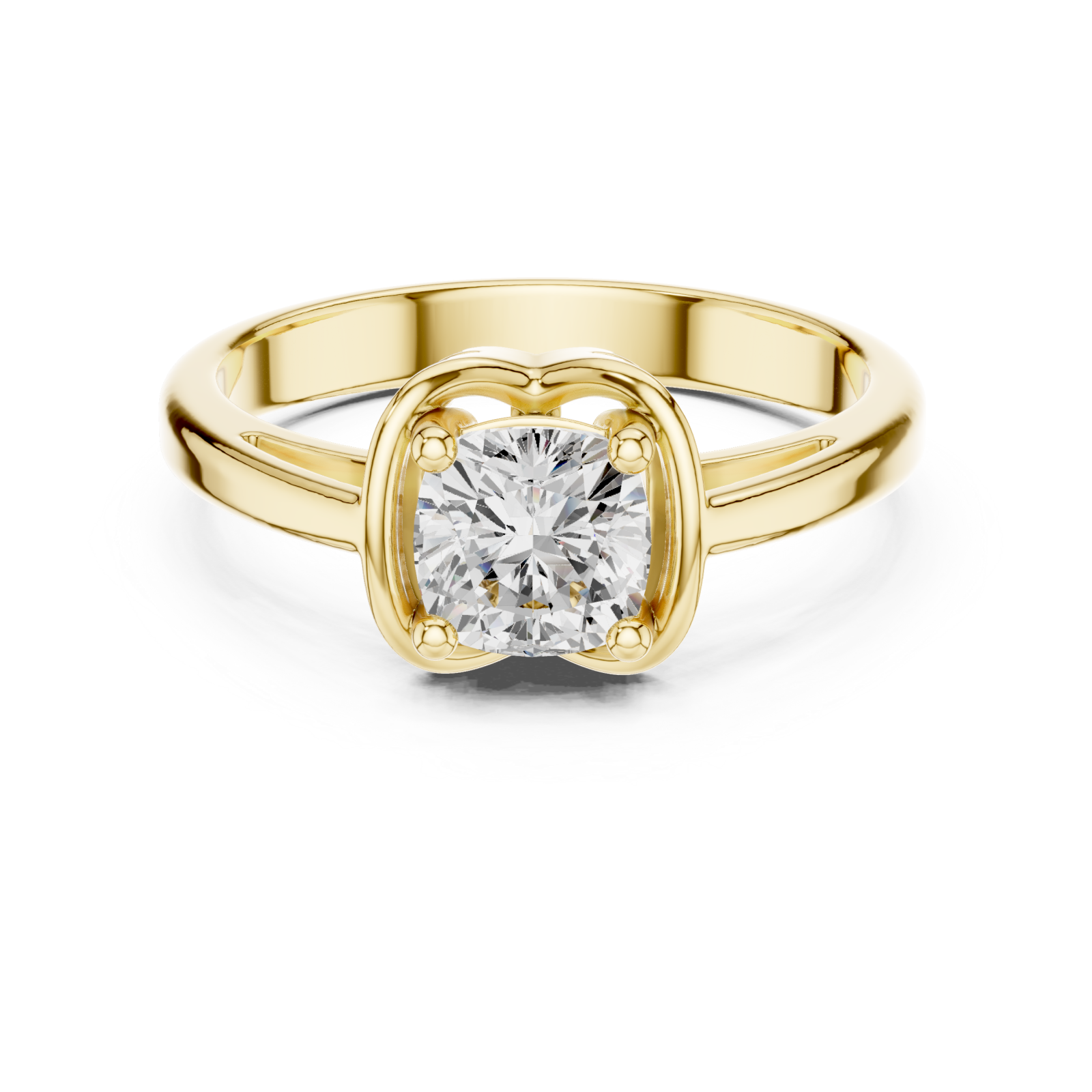  Gold Timeless Charm Wrapped Solitaire Engagement Ring Front View