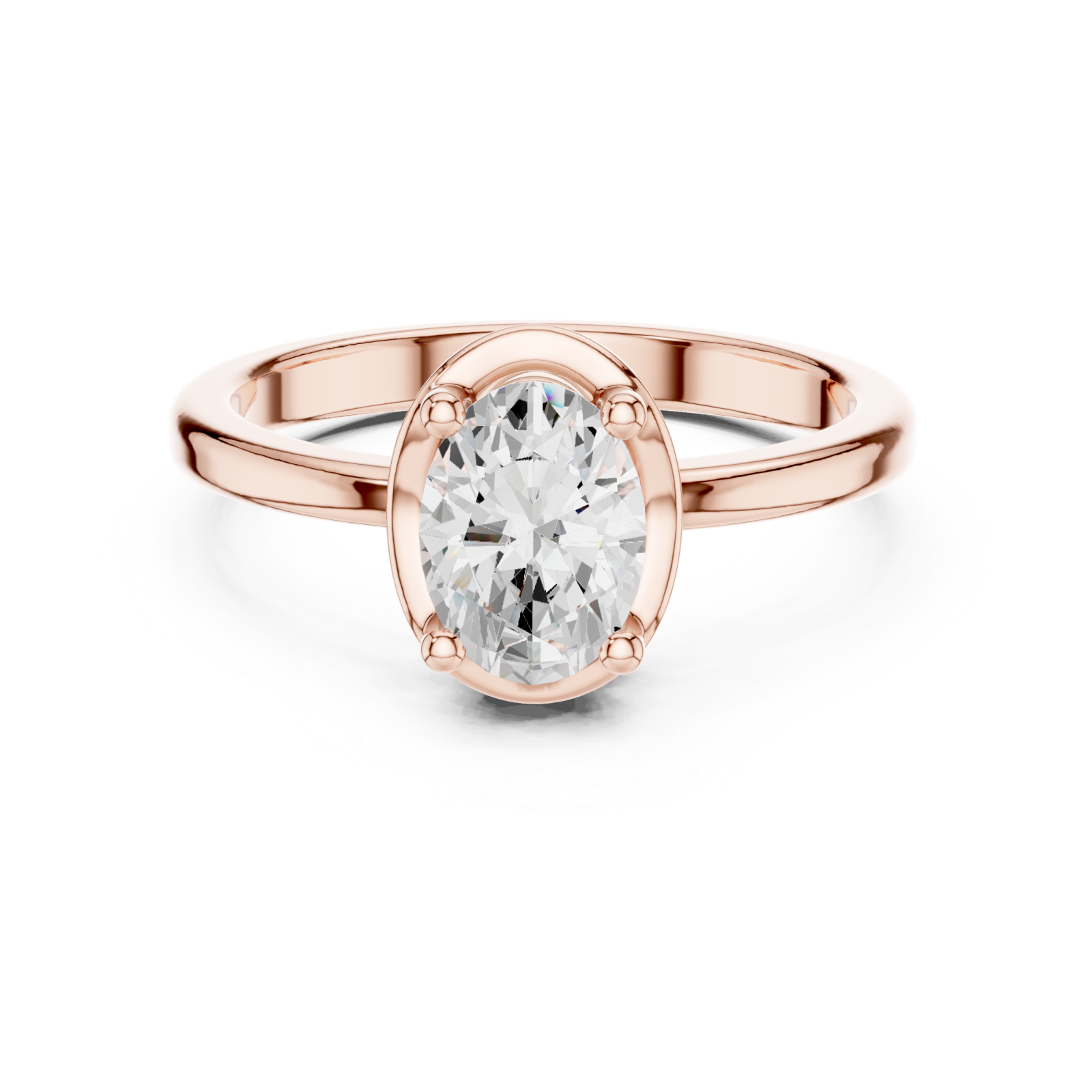  Rose Gold Dawnlight Emboldened Modern Statement Ring Front View