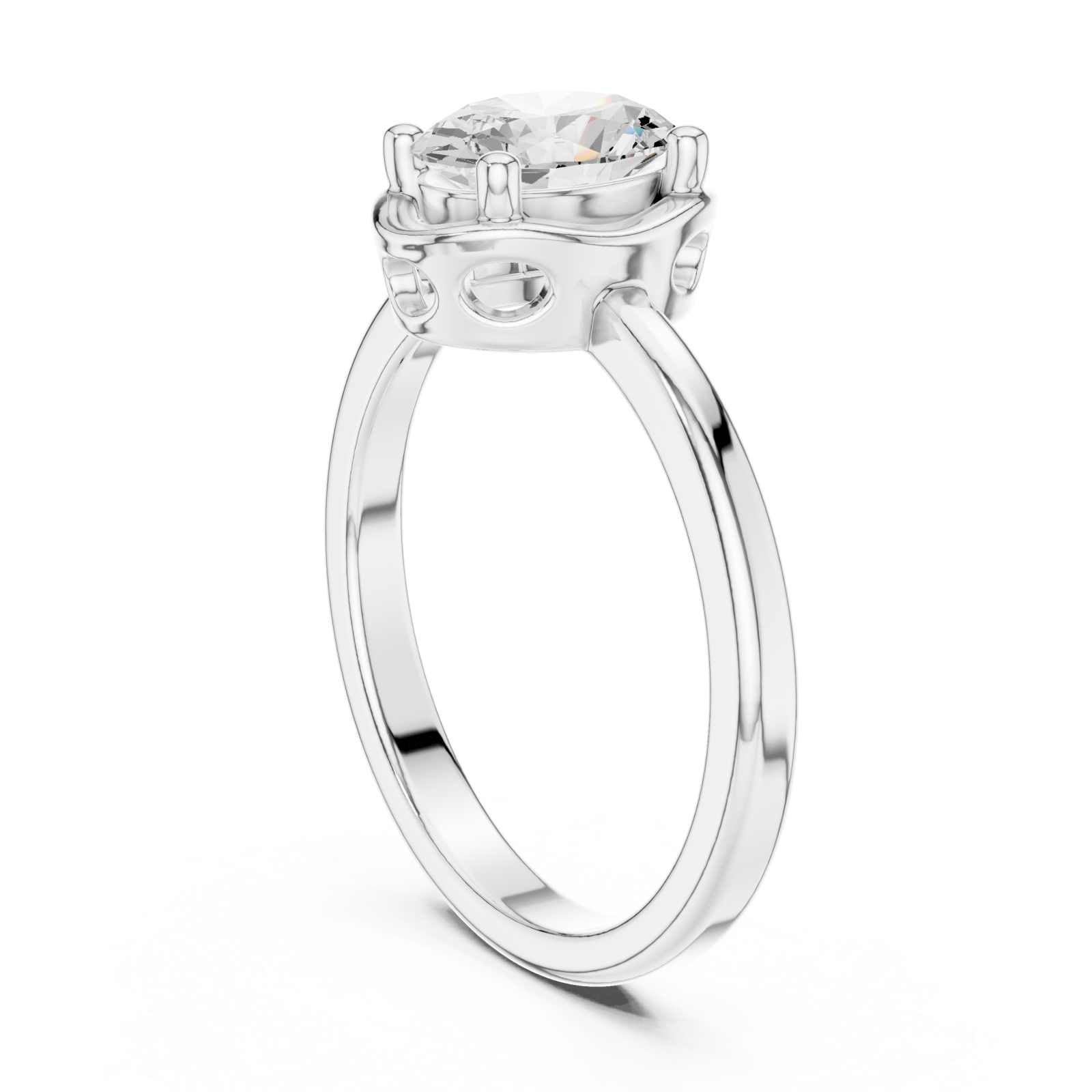 White Gold Dawnlight Emboldened Modern Statement Ring Left View