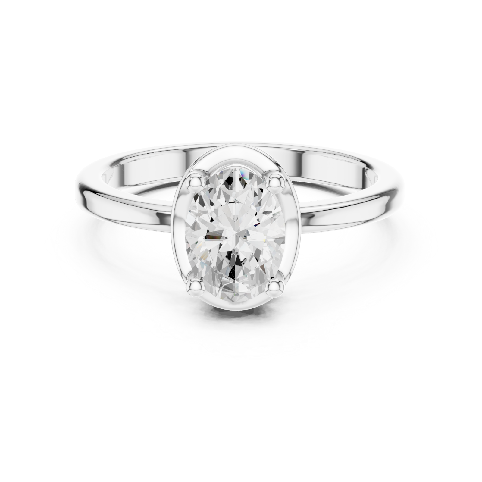  White Gold Dawnlight Emboldened Modern Statement Ring Front View