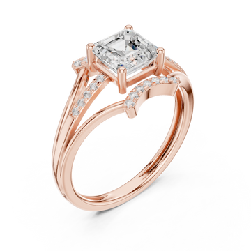  Rose Gold Eternal Crest Halo Ring Right View