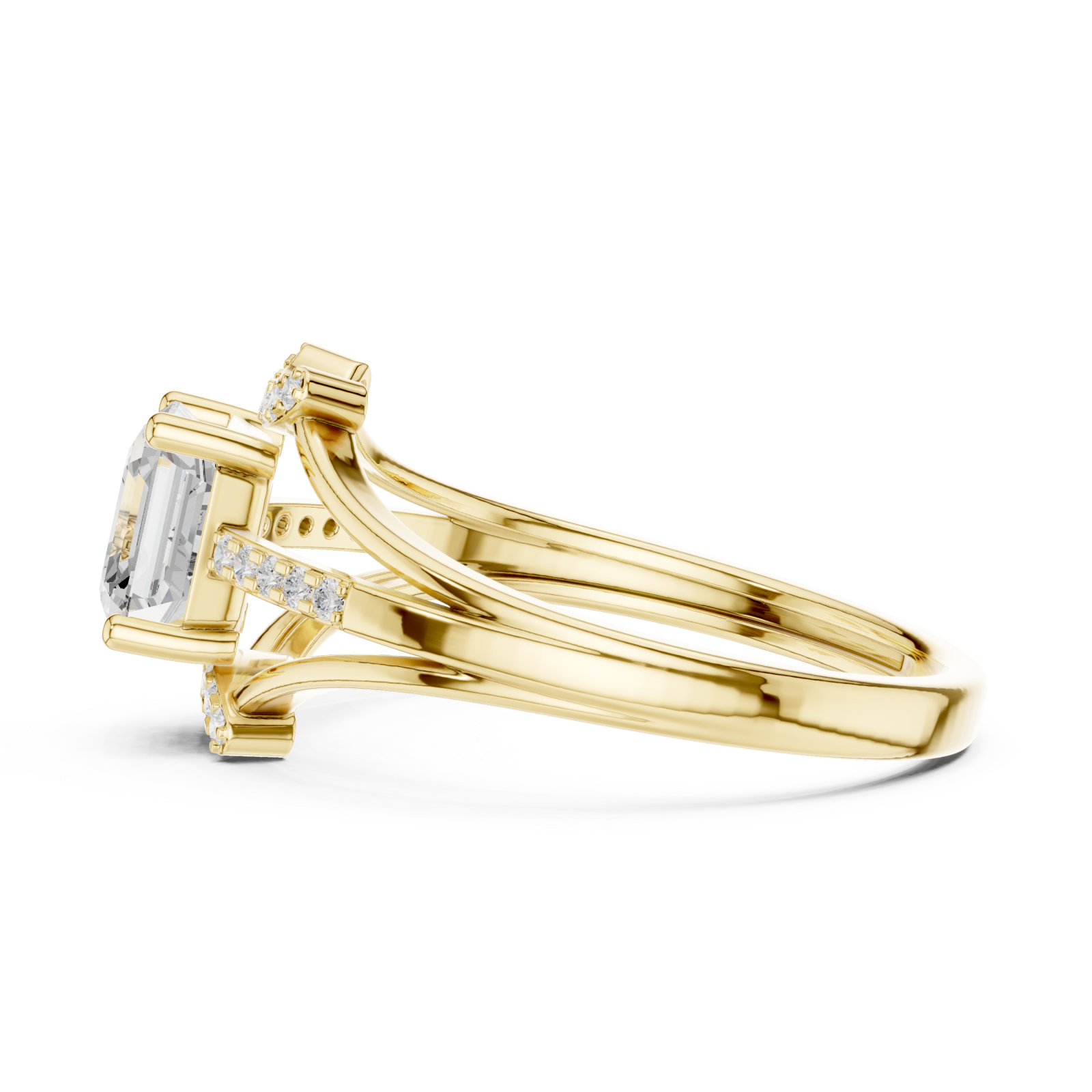  Gold Eternal Crest Halo Ring Side View